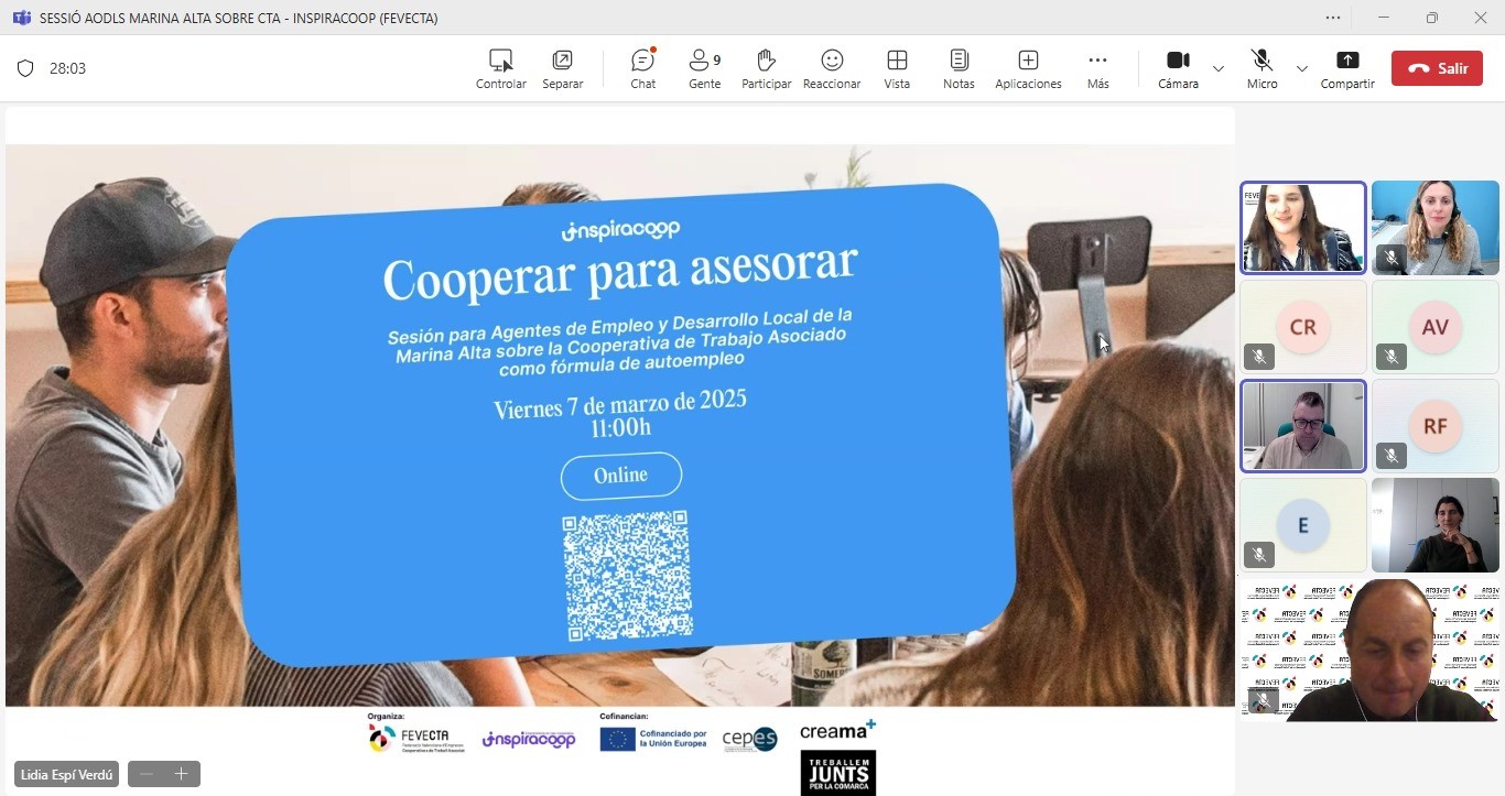 AEDLS de la comarca de La Marina Alta se interesan por la fórmula cooperativa como opción de autoempleo 